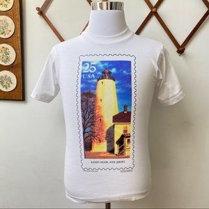 Vintage 1990 United States Postal Service New Jersey Stamp Tee